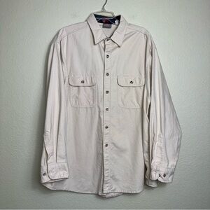 Ozark Wilderness Men's‎ Long Sleeve Cream Flannel Shirt Size 2XL